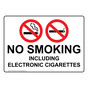 No Smoking Including Electronic Cigarettes Sign NHE-25182