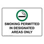 Smoking Permitted In Designated Areas Only Sign NHE-9024