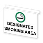 Ceiling-Mount DESIGNATED SMOKING AREA Sign With Symbol NHE-9036Ceiling