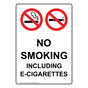 Portrait No Smoking Including E-Cigarettes Sign With Symbol NHEP-25183