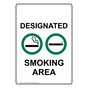 Portrait Designated Smoking Area Sign With Symbol NHEP-25194