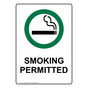 Portrait Smoking Permitted Sign With Symbol NHEP-9000