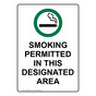 Portrait Smoking Permitted In This Sign With Symbol NHEP-9030