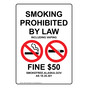 Alaska SMOKING PROHIBITED BY LAW Sign NHEP-31983-Alaska