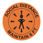 Social Distance Maintain 6 Ft Hard Hat Label CS737325