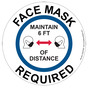 Face Mask Required Maintain 6 Ft Of Distance Label CS227535