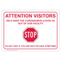 Attention Visitors Help Keep The Coronavirus (Covid-19) Out Sign CS160041