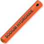Coiled Black-on-Orange Sodium Hydroxide Pipe Marker CS720487