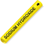 Coiled Black-on-Yellow Sodium Hydroxide Pipe Marker CS795769