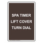Portrait Spa Timer Lift Cover Turn Dial Sign NHEP-34036_BRN