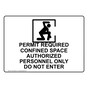 Permit Required Confined Space Authorized Sign With Symbol NHE-25246