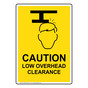 Portrait Caution Low Overhead Sign With Symbol NHEP-19678_YLW