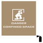 Danger Confined Space Stencil for Industrial Notices NHE-19040