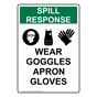Portrait Spill Response Wear Goggles Sign With Symbol NHEP-18504