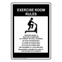 Exercise Room Rules Sign With Symbol NHE-17443
