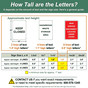 Letter Size Guide for Various Sign Dimensions