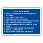 Pool Slide Rules 1. No Life Jackets Or Flotation Sign NHE-34696_BLU
