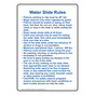 Las Vegas Water Slide Rules Sign NHE-50790-LasVegas