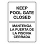 Keep Pool Gate Closed Bilingual Sign NHB-15060