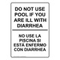 Do Not Use Pool If You Are Ill With Diarrhea Bilingual Sign NHB-15065