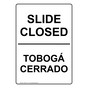 Slide Closed Bilingual Sign for Recreation NHB-15137