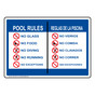 Pool Rules Bilingual Sign for Recreation NHB-15327
