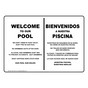 Welcome To Our Pool Bilingual Sign NHB-15427