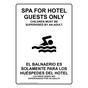 Spa Hotel Guests Only Children Supervised Bilingual Sign NHB-7780