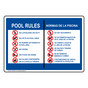 Pool Rules With Symbols Bilingual Sign NHB-9434