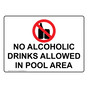 No Alcoholic Drinks Allowed In Pool Area Sign NHE-15116