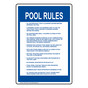 Pool Rules Sign for Recreation NHE-15323