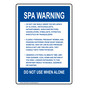 Spa Warnings Sign for Recreation NHE-15338