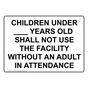 Children Under Years Old Pool Spa Sign NHE-15344