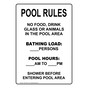 Pool Rules Sign for Recreation NHE-15424