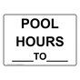 Custom Pool Hours _ To _ Sign for Recreation NHE-15431