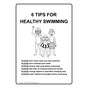 Portrait 6 Tips For Healthy Swimming Sign With Symbol NHEP-15330