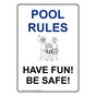 Portrait Pool Rules Have Fun! Be Safe! Sign With Symbol NHEP-17477