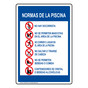 Pool Rules Spanish Sign for Recreation NHS-9434