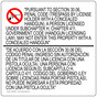 Texas 30.06 Concealed Carry Bilingual Sign NHB-28237