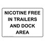Nicotine Free In Trailers And Dock Area Sign NHE-39073