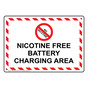 Nicotine Free Battery Charging Area Sign With Symbol NHE-39076_WRSTR