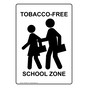 Tobacco-Free School Zone Sign for Children / School Safety NHE-6963