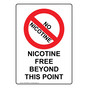 Portrait Nicotine Free Beyond This Point Sign With Symbol NHEP-39069