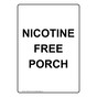 Portrait Nicotine Free Porch Sign NHEP-39101