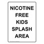 Portrait Nicotine Free Kids Splash Area Sign NHEP-39109