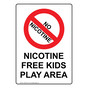 Portrait Nicotine Free Kids Play Area Sign With Symbol NHEP-39110
