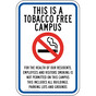 Tobacco Free Campus Health Of Employees Sign PKE-15221