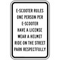 E-Scooter Rules One Person Reflective Sign PKE-37110