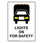 Portrait Lights On For Safety Sign With Symbol NHEP-14351