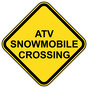 ATV Snowmobile Crossing Sign for Traffic Control NHE-17505